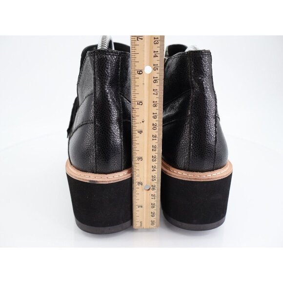 Eileen Fisher Women's Cargo Leather Wedge Booties Size 11 Black Zip Up - Picture 6 of 10